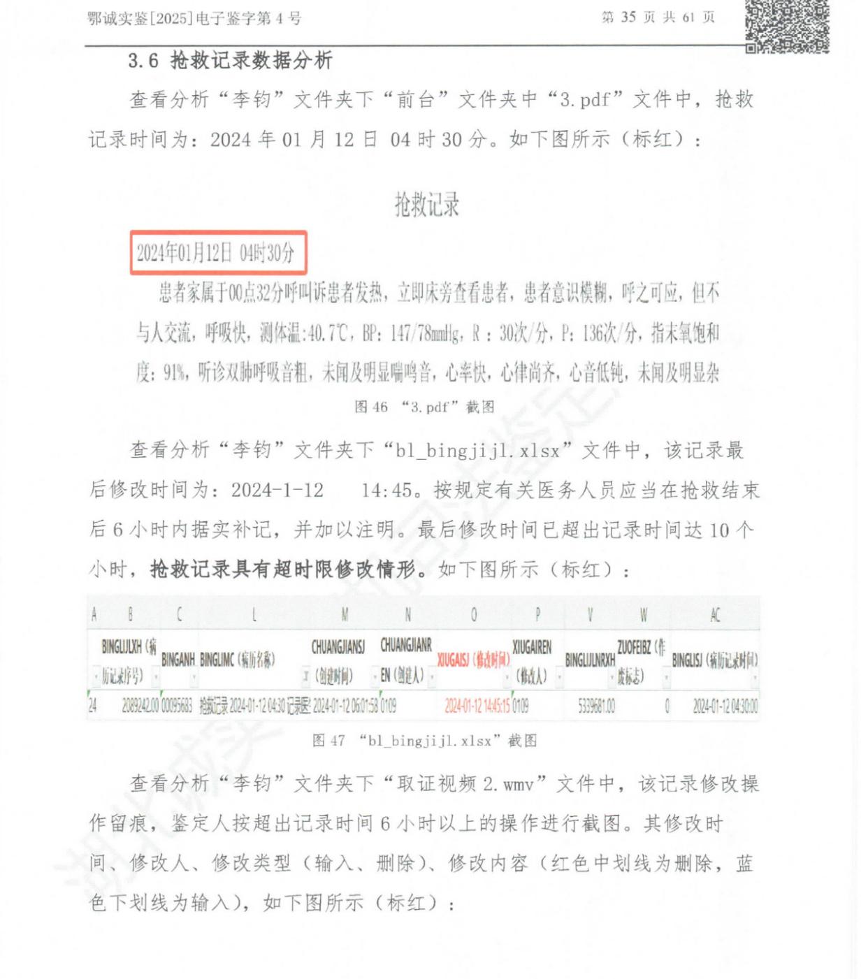 男子支气管炎住院65小时后身亡 府谷医院病历被鉴定多处修改(图6)